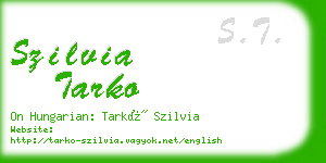 szilvia tarko business card